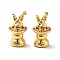 Rack Plating Brass Micro Pave Clear Cubic Zirconia Pendants, Rabbit Charm with Hat, Cadmium Free & Nickel Free & Lead Free, Real 18K Gold Plated, 20x11.5mm, Hole: 3.6mm