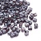 6/0 Glass Seed Beads, Transparent Colours Luster, Square Hole, Cube, Purple, 3~5x3~4x3~4mm, Hole: 1.2~1.4mm, about 1000pcs/100g
