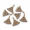 Tibetan Style Alloy Chandelier Components, Fan, Cadmium Free & Nickel Free & Lead Free, Antique Bronze, 33.5x28.5x1mm, Hole: 1mm, about  470pcs/1000g