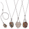 Beebeecraft 1 Box 3Pcs Crystal Necklace Holder 304 Stainless Steel Adjustable Empty Stone Charm Cages Necklace for Jewelry Making DIY Pendant Birthday Valentine's Day Gifts 45/60/70cm