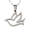 Non-Tarnish 201 Stainless Steel Pendants Necklaces, with Cable Chains and Lobster Claw Clasps, Pigeon, Stainless Steel Color, 17.71 inch(45cm), 1.5mm