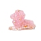 Gold Foil Resin Lion Display Decoration, with Natural Rose Quartz Chips inside Statues for Home Office Decorations, 80x50mm