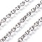 Tarnish Resistant 304 Stainless Steel Cable Chains, Diamond Cut Chains, Unwelded, Stainless Steel Color, 4x3x0.8mm