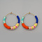 Bohemian Style Handmade Polymer Clay Heishi Beads Hoop Earrings for Girlfriend