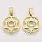 Chakra Theme 201 Stainless Steel Pendants, with Random Size Snap on Bails, Svadhisthana Chakra, Golden, 23x20x1.5mm, Hole: 7~10x3~5mm
