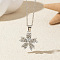 Alloy Crystal Rhinestone Pendant Necklaces, Platinum, Flower, 17.72 inch(45cm)