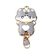 Alloy Enamel Pendants, Cadmium Free & Nickel Free & Lead Free, Golden, Cat Charm, Gainsboro, 31x15.5x2mm, Hole: 2mm
