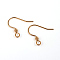 304 Stainless Steel Earring Hook Findings, Ear Wire, with Horizontal Loop, Real 18K Gold Plated, 18x16x0.8mm, 20 Gauge, Hole: 2.5mm