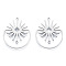Non-Tarnish 201 Stainless Steel Pendants, Flower Charm, Stainless Steel Color, 31.5x26x1mm, Hole: 1.5mm