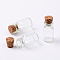 Glass Bottles, with Cork Stopper, Bead Containers, Wishing Bottle, Clear, 1.8x1cm, Wooden Plug: 0.83x1cm, Capacity: 1.5ml(0.05 fl. oz), Bottleneck: 0.7cm in diameter