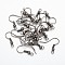 Iron Earring Hooks, Ear Wire, with Horizontal Loop, Cadmium Free & Nickel Free & Lead Free, Gunmetal, 17~19x0.8mm, Hole: 2mm, 22 Gauge, Pin: 0.6mm