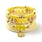 Wood & Stone & Polymer Clay Heishi Beads Stretch Bracelets Sets, Power Stackable Preppy Bracelets with Sunflower Charm for Women, Yellow, Inner Diameter: 2 1/8~2-1/4 inch(5.5~5.8cm), 5Pcs/set