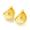 Rack Plating Brass Round Hoop Earrings, Lead Free & Cadmium Free, Real 18K Gold Plated, 22.5x18mm