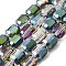Electroplate Glass Beads Strands, Faceted Barrel, Mixed Color, 9x7.5mm, Hole: 1.3mm, about 60pcs/strand, 21.46''(54.5cm)