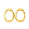 Brass Twister Clasps, Cadmium Free & Lead Free, Rack Plating, Oval, Golden, 27x20x4mm