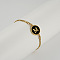 Flat Round with Letter Pattern 304 Stainless Steel Link Bracelets, Figaro Chains Bracelets for Women, with Shell, Gold, Letter M, 7-1/2 inch(19cm)