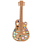 Wood Wall Jewelry Display Cork Tray, Guitar Shape, BurlyWood, 40x16.7cm