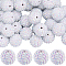 40Pcs Resin Rhinestone Beads, with Acrylic Round Beads Inside, for Bubblegum Jewelry, White, 20x18mm, Hole: 2~2.5mm