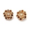 Brass Charms, Cadmium Free & Nickel Free & Lead Free, Lotus Flower Charms, Real 18K Gold Plated, 9x9x5mm, Hole: 1.4mm