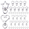 SUNNYCLUE 1 Box 20 Sets 2 Styles Heart Keychain Clasp Swivel Buckle Clip with Open Jump Rings Alloy Star Split Lanyard Push Gate Spring Key Chain Making Findings for Handmade Keychain Making DIY Craft