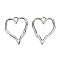 Alloy Pendants, Cadmium Free & Nickel Free & Lead Free, Heart, Platinum, 36.5x28.5x2mm, Hole: 3.5x4mm