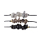 3Pcs 3 Styles Gemstone Braided Bead Bracelets, with Brass Beads, Chip, Inner Diameter: 2-7/8 inch(7.3cm), 1pc/style
