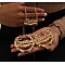 Bamboo Joint Ring with Word 304 Stainless Steel Pendant Necklaces & Hoop Earrings Sets, Golden, 450mm