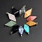 Natural & Synthetic Gemstone Pendants, with Platinum Tone Brass Findings, Rhombus, 23x14mm
