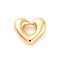 Brass Beads, Heart, Large Hole Beads, Cadmium Free & Nickel Free & Lead Free, Real 18K Gold Plated, 10.5x11.5x3.5mm, Hole: 3.7~4mm