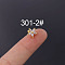 Flower 316L Surgical Stainless Steel Micro Pave Cubic Zirconia Cartilage Earrings, Golden, Clear, 6mm, Pin: 0.8mm