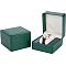 PU Leather Watch Boxes, with Pillow, Sauqre, Lime Green, 11x10.1x7.3cm