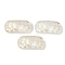 Spray Painted Transparent Glass Connector Charms, Curved Rectangle Links, Cornsilk, 25x12x6.5mm, Hole: 1.4mm