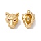 Rack Plating Brass Micro Pave Cubic Zirconia Pendants, with Jump Ring, Cadmium Free & Nickel Free & Lead Free, Leopard, Real 18K Gold Plated, 17x12.5x9mm, Jump Ring: 5x0.6mm, Inner diameter: 3.4mm