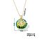 Vintage Sparkling Rhinestone Saint Pendant Necklaces, Brass Cable Chain Necklaces for Women, Golden, 15.75 inch(400mm)