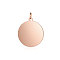 Ion Plating(IP) 304 Stainless Steel Pendants, with Jump Ring, Flat Round Charm, Stamping Blank Tag, Rose Gold, 18.5x16x1mm, Hole: 3.5mm