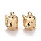 Rack Plating Brass Pendants,  Long-Lasting Plated, Lead Free & Cadmium Free, Pig, Light Gold, 11.5x9x9mm, Hole: 1.4mm