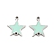 304 Stainless Steel Aquamarine Enamel Connector Charms, Star Links, Stainless Steel Color, 10.5x9x1mm, Hole: 1mm