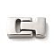 Tarnish Resistant 304 Stainless Steel Magnetic Clasps with Glue-in Ends, Rectangle, Stainless Steel Color, 28x15x6mm, Hole: 13x4mm