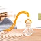 8ML Polygon Glass Perfume Bottles Air Freshener Diffuser Bottle Hanging Ornamen, with Wood Lid, for Car Rear View Mirror Decoration, Orange, 200mm, Capacity: 8ml(0.27fl. oz)