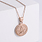 Vintage Punk Stainless Steel Viking Pentagram Pendant Necklaces for Unisex, Rose Gold