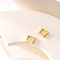 Simple Square Stainless Steel Hoop Earrings, Stylish Accessory for Daily Wear and Travel, Golden, 11x11mm