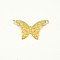 Brass Filigree Joiner, Butterfly, Golden, 39x26x3.5mm