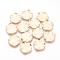 Brass Pendants, Nickel Free, Real 18K Gold Plated, Twist Flat Round, Golden, 16x15x1.5mm, Hole: 1mm
