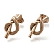 Ion Plating(IP) 304 Stainless Steel Knot Stud Earrings, Rose Gold, 17x9mm