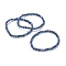 Natural Sodalite Beaded Stretch Bracelets, Round, Beads: 4~5mm, Inner Diameter: 2-1/4 inch(5.65cm)