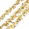 Brass Leaf Link Chains, with Spool, Unwelded, Long-Lasting Plated, Lead Free & Cadmium Free, Real 18K Gold Plated, Link: 5x3.5x0.5mm, 5m/roll