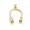 Headset Rack Plating Brass Pendants, Cadmium Free & Lead Free, Long-Lasting Plated, Real 18K Gold Plated, 23.5x17x7.5mm, Hole: 2.5x3.5mm