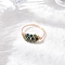 Natural Green Aventurine Beads with Solid Round Brass Beads and Eco-Friendly Copper Wire Rings, 8mm, US Size 9(18.9mm)