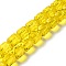 Glass Beads Strands, Faceted Barrel, Yellow, 7x6mm, Hole: 1mm, about 78~79pcs/strand, 21.26~21.46 inch(54~54.5cm)