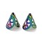 Ion Plating(IP) Hollow 304 Stainless Steel Bead Cone, Rainbow Color, 12x10.5mm, Hole: 1.5mm, Inner Diameter: 9mm